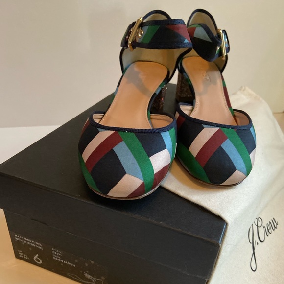 J. Crew Mary Jane Pumps with Glittery Heel 6M - Picture 4 of 9